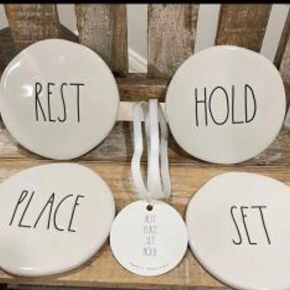 Rae Dunn Coaster Set -REST PLACE SET HOLD-NEW Coasters  8 total - Picture 3 of 3